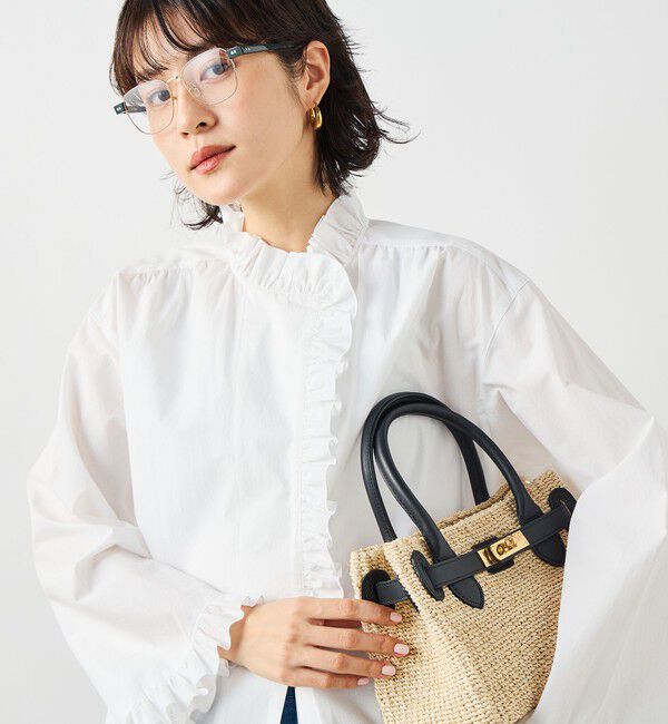 NOLLEY'S sophi「ウォッシャブルORGANICコットンフリルシャツブラウス」|シャツ・ブラウス|