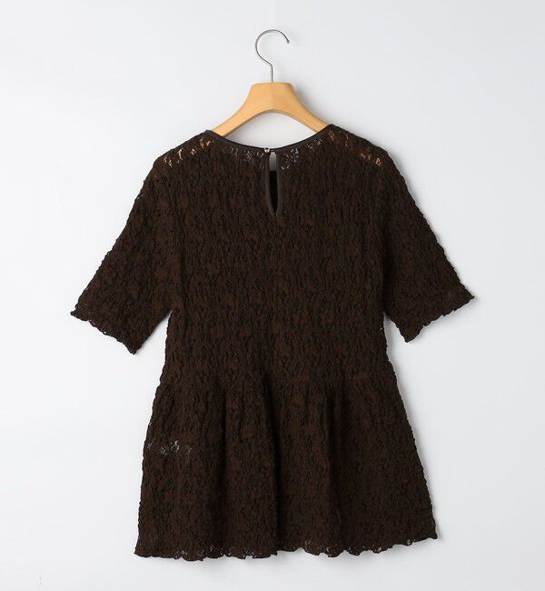 NOLLEY'S sophi「ウォッシャブルストレッチレースペプラム半袖プルオーバー」|シャツ・ブラウス|