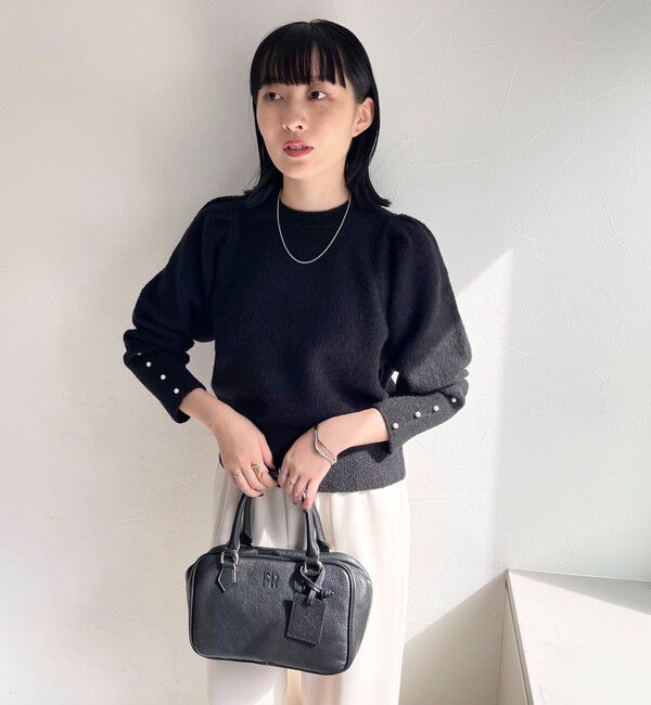 fredy emue「袖ボリュームパール付きニットプルオーバー」|ニット・セーター|