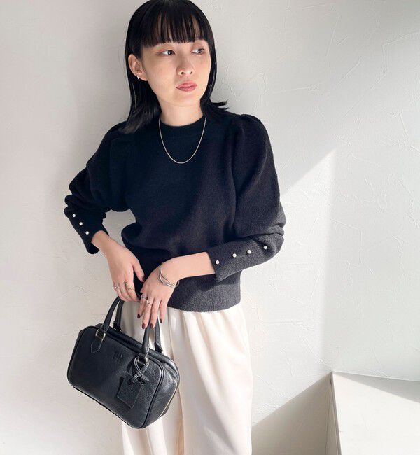 fredy emue「袖ボリュームパール付きニットプルオーバー」|ニット・セーター|