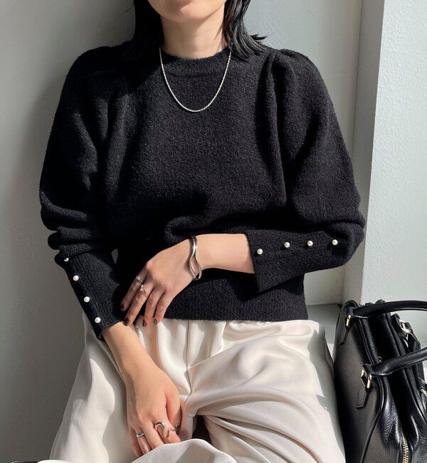 fredy emue「袖ボリュームパール付きニットプルオーバー」|ニット・セーター|