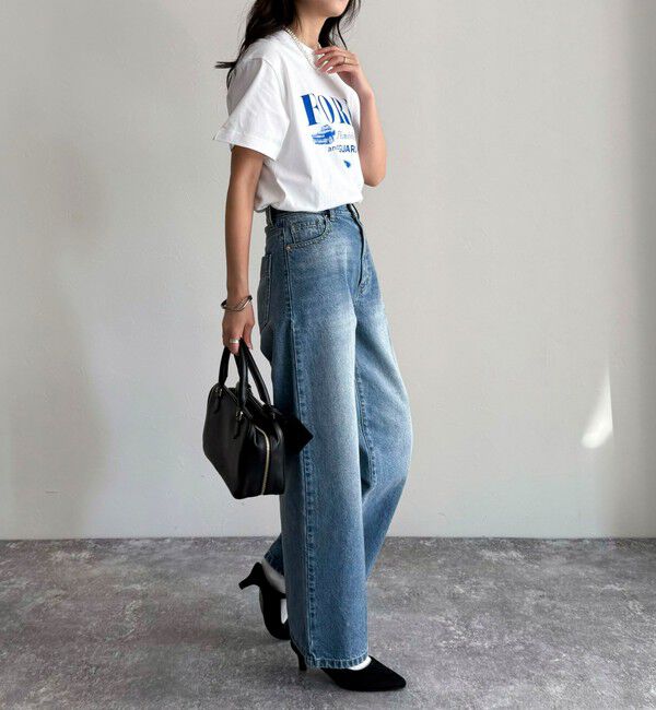 fredy emue「FRセンタープレスセミワイドデニムパンツ」|デニム|