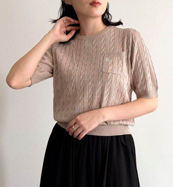 fredy emue「FR刺繍ケーブル柄ポケ付きプルオーバー」|ニット・セーター|