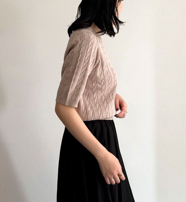 fredy emue「FR刺繍ケーブル柄ポケ付きプルオーバー」|ニット・セーター|