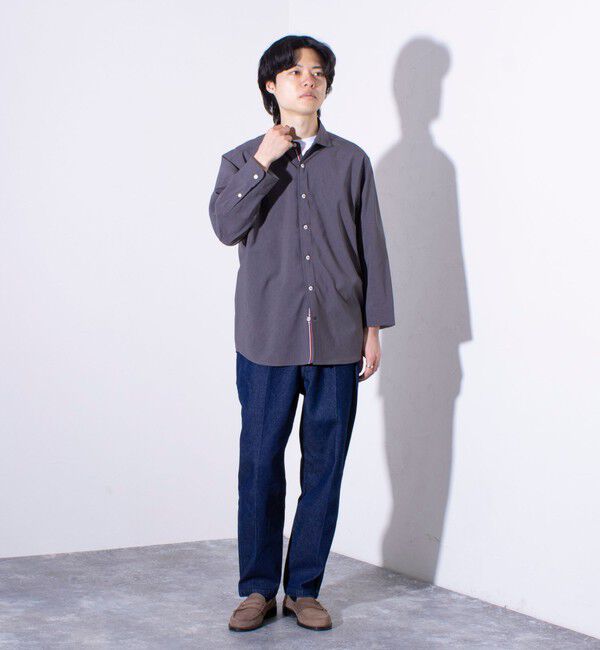 GLOSTER「【GLOSTER/グロスター】COOLMAX ポリトロ パラシュートボタン 七分袖レギュラーシャツ」|シャツ・ブラウス|