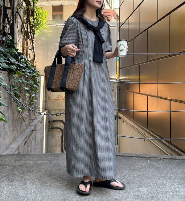 fredy emue「コットンリップルウエストシェイプワンピース」|ワンピース|