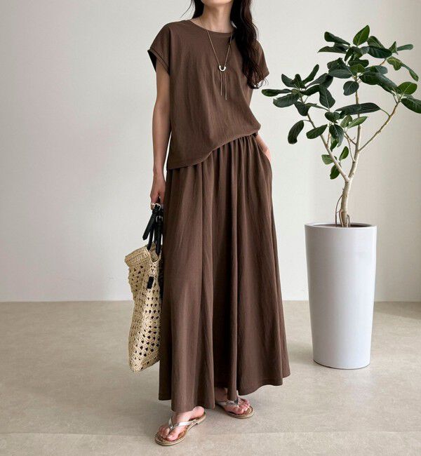 fredy emue「《セットアップ対応》タンブラー鹿の子フレアースカート」|スカート|