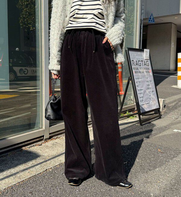fredy emue「コーデュロイドロストイージーパンツ」|チノ|ブラック