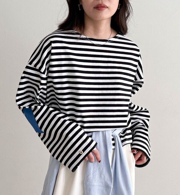 fredy emue「ボーダーハートパッチプルオーバー」|Tシャツ・カットソー|