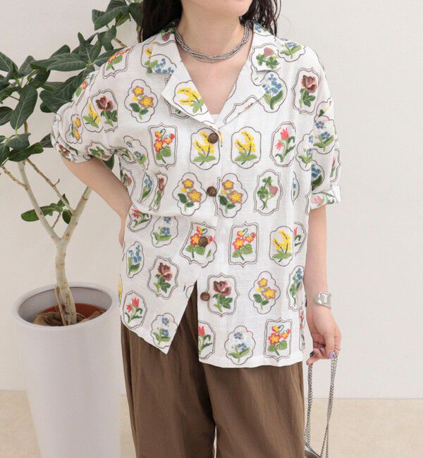 fredy emue「エンブロイダリージャケットシャツ」|シャツ・ブラウス|ホワイト系その他