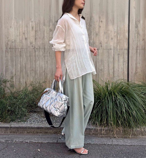 fredy emue「リネン混楊柳バンドカラーシャツ」|シャツ・ブラウス|