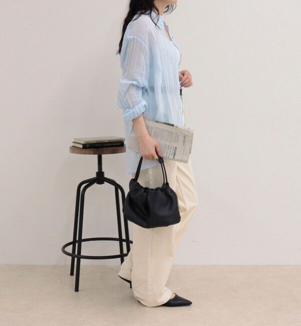 fredy emue「リネン混楊柳バンドカラーシャツ」|シャツ・ブラウス|