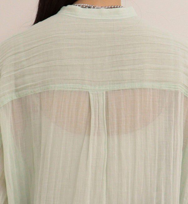 fredy emue「リネン混楊柳バンドカラーシャツ」|シャツ・ブラウス|