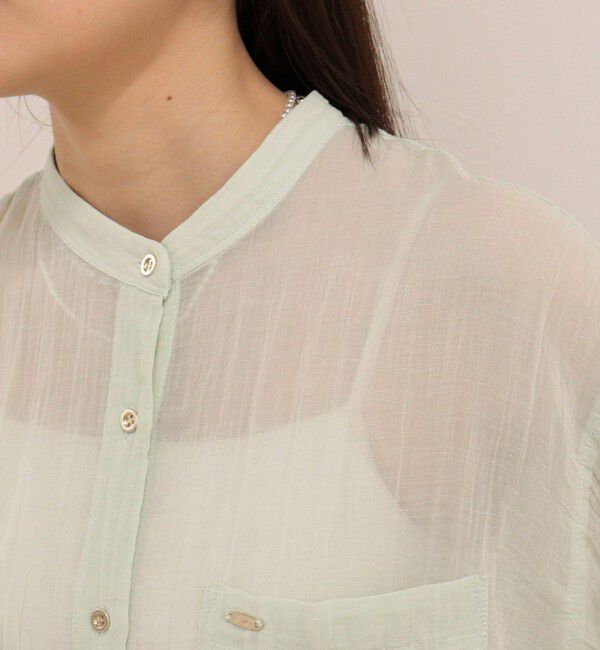 fredy emue「リネン混楊柳バンドカラーシャツ」|シャツ・ブラウス|