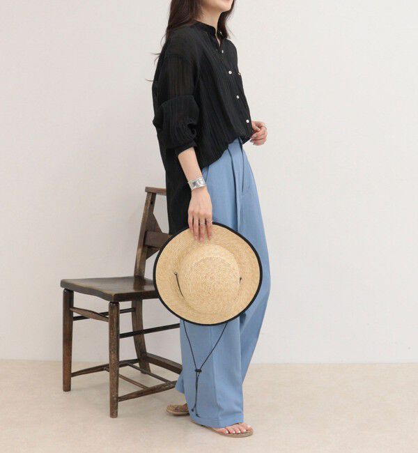 fredy emue「リネン混楊柳バンドカラーシャツ」|シャツ・ブラウス|