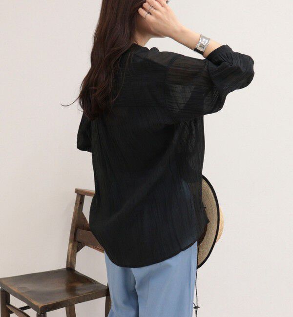 fredy emue「リネン混楊柳バンドカラーシャツ」|シャツ・ブラウス|