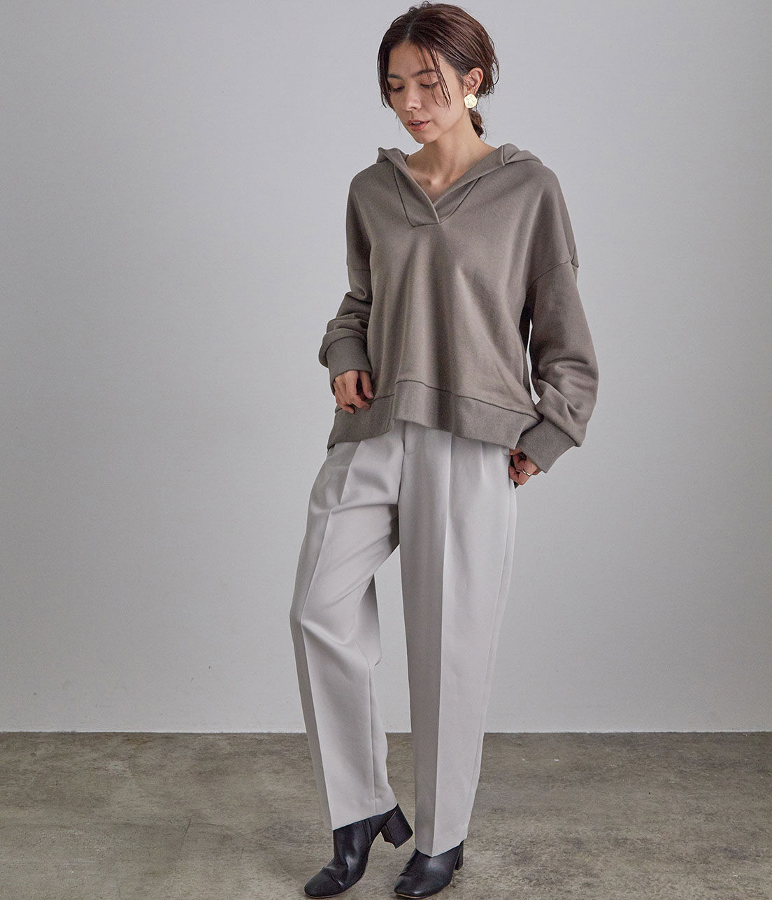 SALON adam et rope'「スキッパー裏毛フードパーカー」|パーカー|