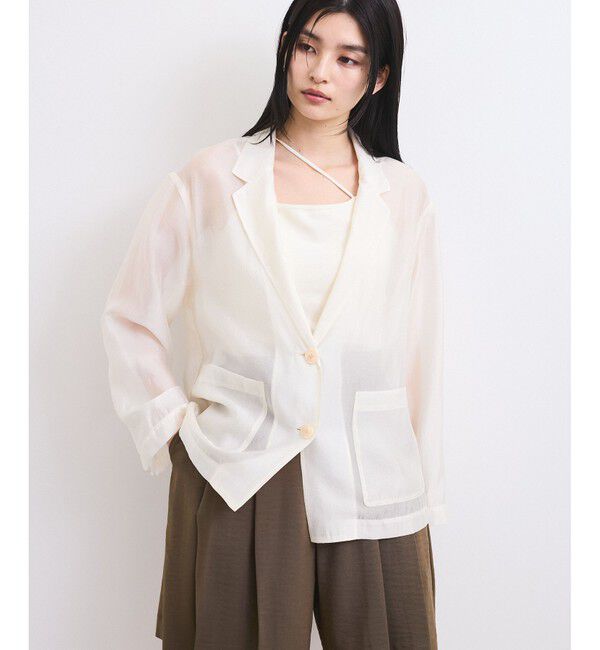 VIS「【洗える】羽織るだけでスタイリングワンランクアップ！シアージャケット」|テーラードジャケット|