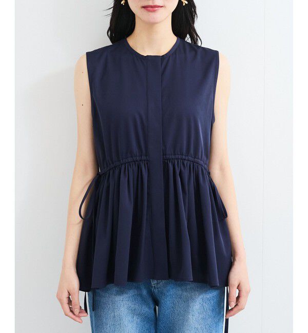 VIS「【WEB限定】ギャザーペプラムブラウス」|シャツ・ブラウス|