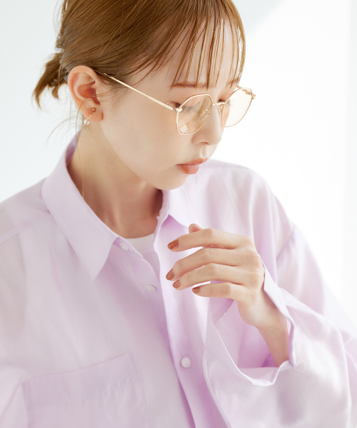 ROPE PICNIC PASSAGE「メタルスリムフレームカラーグラスアイウェア」|サングラス|ピンク系(65)