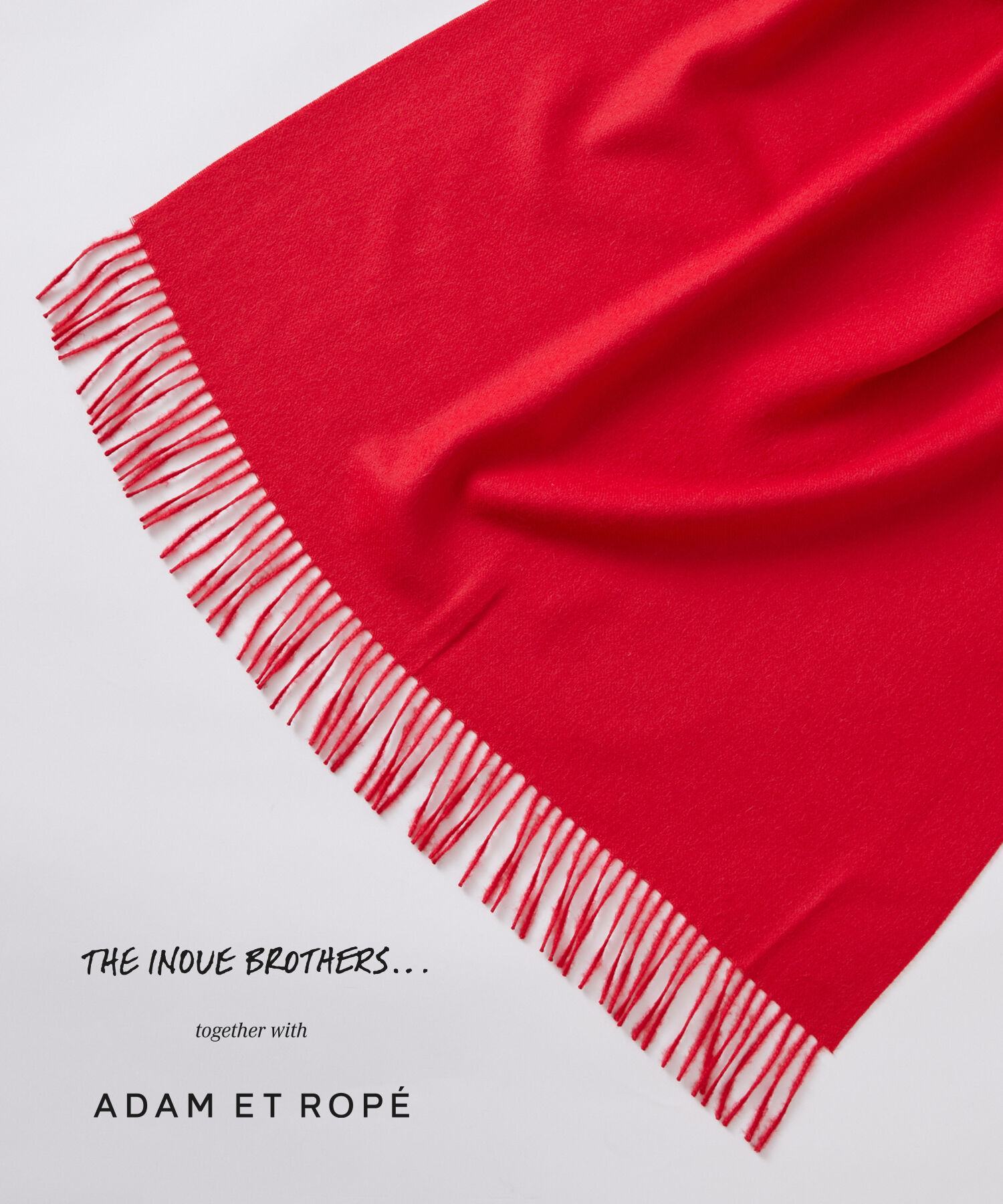 ADAM ET ROPE'「【THE INOUE BROTHERS together with ADAM ET ROPE'】大判ストール / UNISEX」|マフラー|レッド(60)