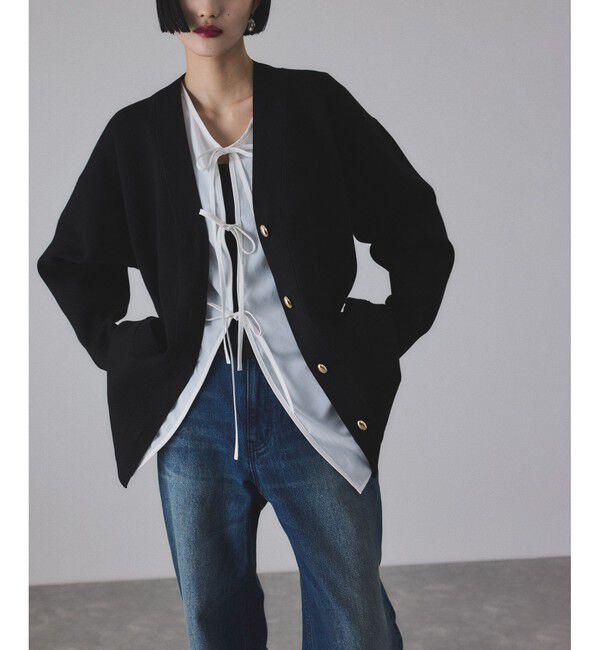 ADAM ET ROPE'「【サステナブル】マルチWAYベルテッドミドルカーディガン」|カーディガン|