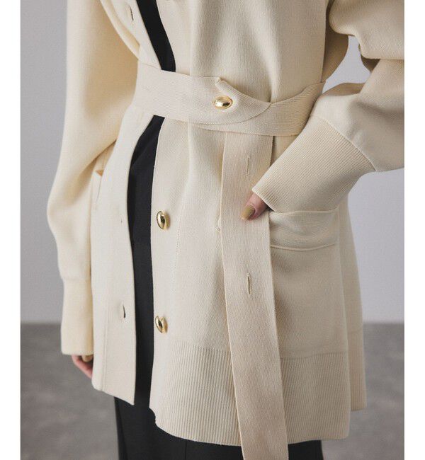 ADAM ET ROPE'「【サステナブル】マルチWAYベルテッドミドルカーディガン」|カーディガン|