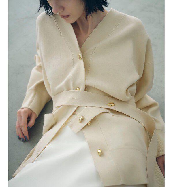 ADAM ET ROPE'「【サステナブル】マルチWAYベルテッドミドルカーディガン」|カーディガン|