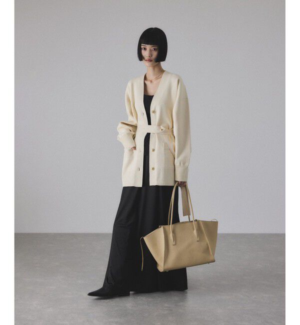 ADAM ET ROPE'「【サステナブル】マルチWAYベルテッドミドルカーディガン」|カーディガン|