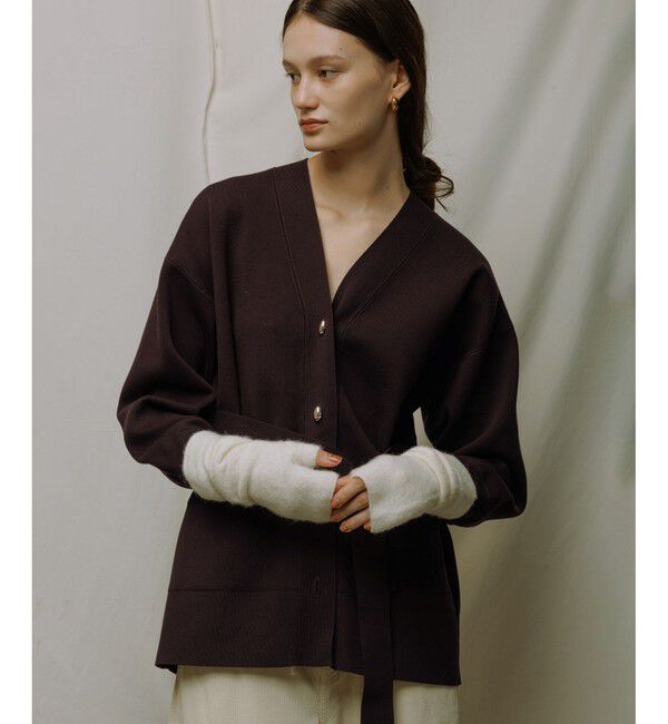 ADAM ET ROPE'「【サステナブル】マルチWAYベルテッドミドルカーディガン」|カーディガン|