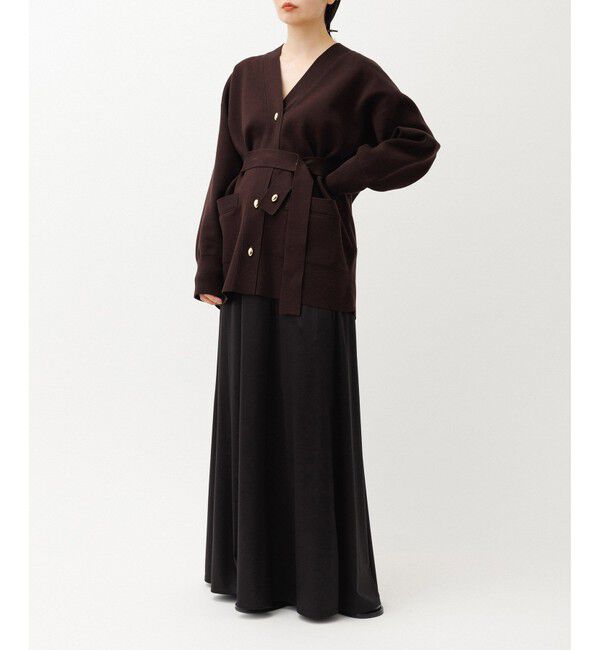 ADAM ET ROPE'「【サステナブル】マルチWAYベルテッドミドルカーディガン」|カーディガン|