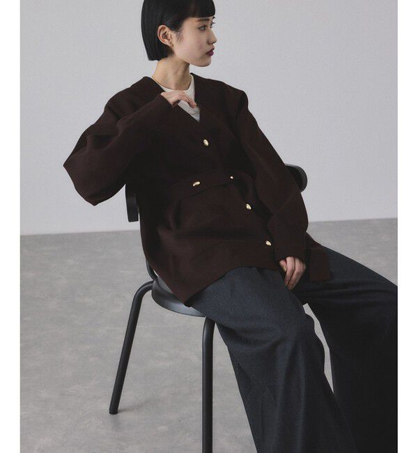 ADAM ET ROPE'「【サステナブル】マルチWAYベルテッドミドルカーディガン」|カーディガン|