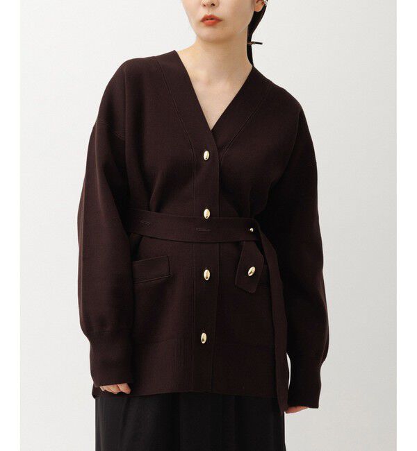 ADAM ET ROPE'「【サステナブル】マルチWAYベルテッドミドルカーディガン」|カーディガン|