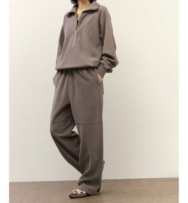 ADAM ET ROPE'「【Champion for ADAM ET ROPE'】別注 SWEAT WIDE PANTS」|チノ|ブラウン系(24)