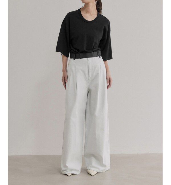 ADAM ET ROPE'「【EMOELLE】シルクリネン混ニットTee」|Tシャツ・カットソー|