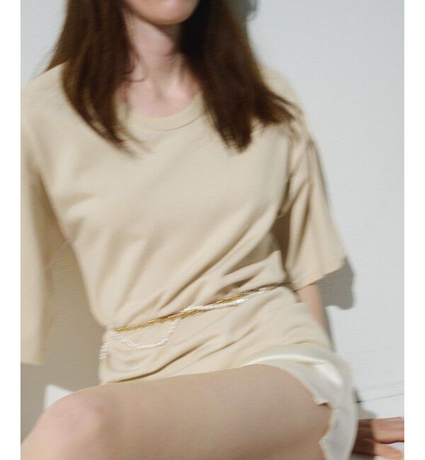 ADAM ET ROPE'「【EMOELLE】シルクリネン混ニットTee」|Tシャツ・カットソー|