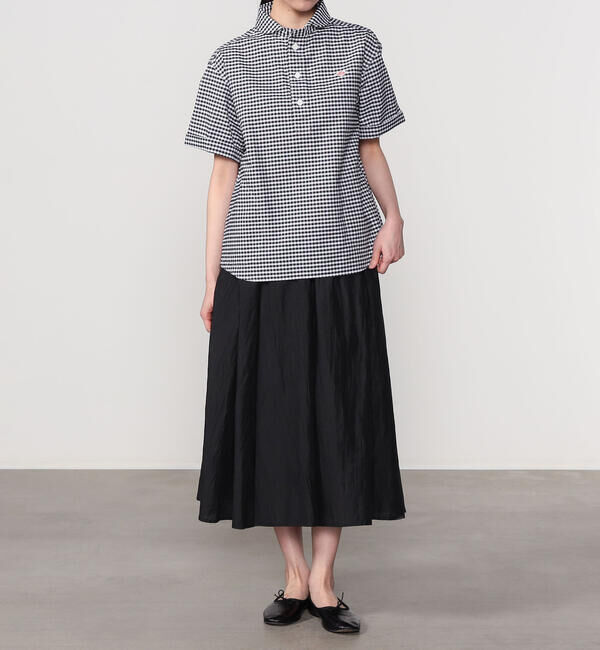 DANTON「DANTON | オックスフォード 丸襟半袖プルオーバーシャツ PLAID WOMEN」|シャツ・ブラウス|