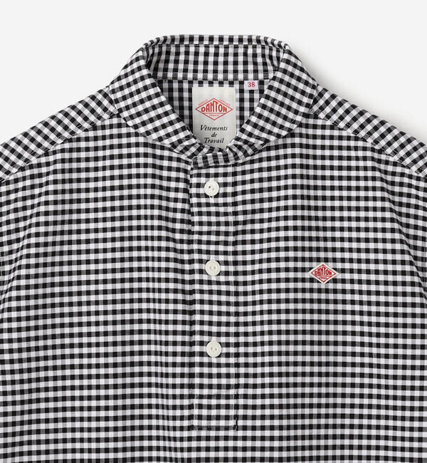 DANTON「DANTON | オックスフォード 丸襟半袖プルオーバーシャツ PLAID WOMEN」|シャツ・ブラウス|