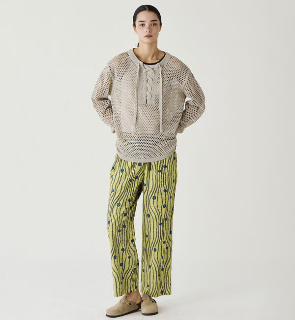  「ADAWAS | メッシュ レースアップトップス WOMEN」|ニット・セーター|