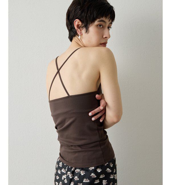 THE PAUSE「【THE PAUSE】バッククロスキャミ」|Tシャツ・カットソー|ブラウン