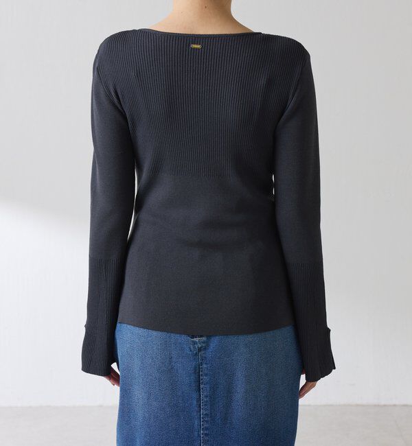  「リブ切替Vネックニット」|ニット・セーター|