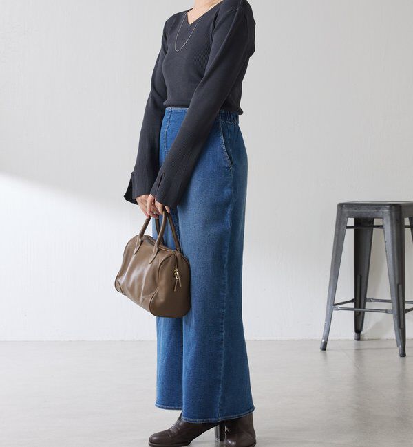  「リブ切替Vネックニット」|ニット・セーター|