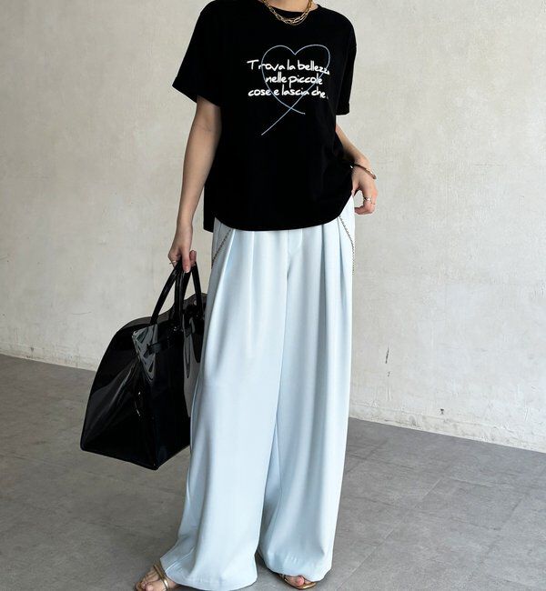  「【WEB限定】ハート刺繍ロゴプリントTEE」|Tシャツ・カットソー|