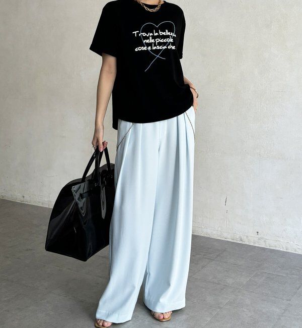  「【WEB限定】ハート刺繍ロゴプリントTEE」|Tシャツ・カットソー|