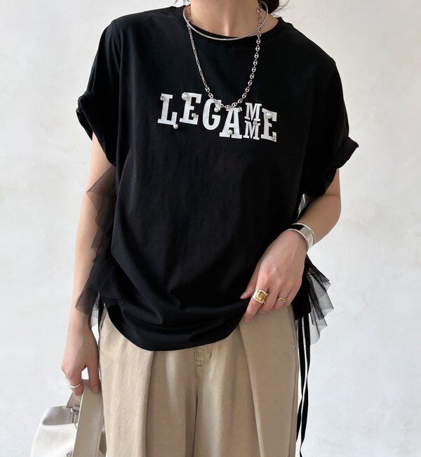  「【WEB限定】ビジューロゴTEE」|Tシャツ・カットソー|ブラック