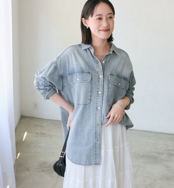  「【名品/リバイバル】【MONN.:.(モン)】Lightビッグデニムシャツ」|シャツ・ブラウス|