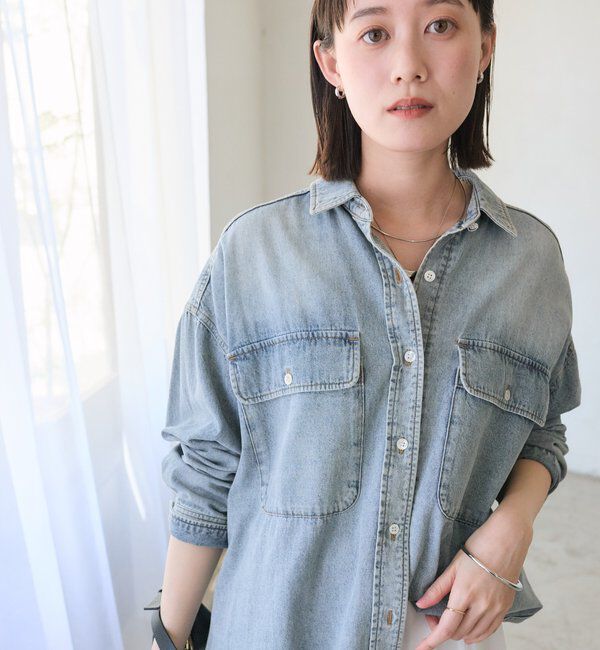  「【名品/リバイバル】【MONN.:.(モン)】Lightビッグデニムシャツ」|シャツ・ブラウス|