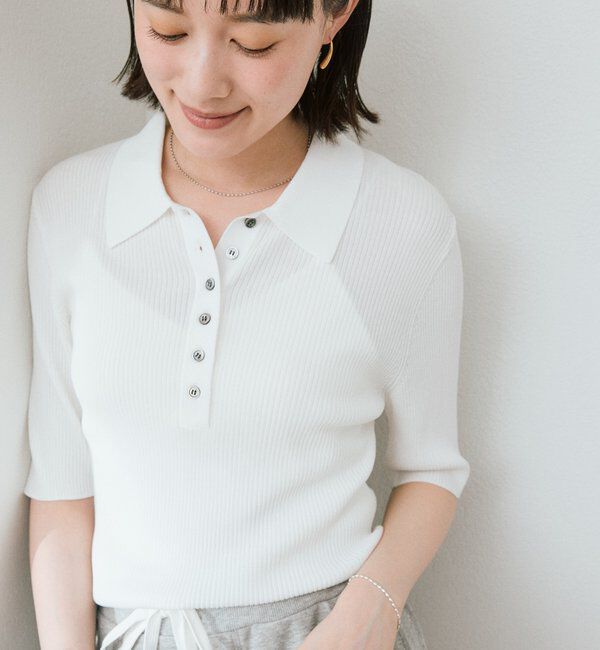  「【オンオフ使える】クールフィールポロニット」|ニット・セーター|
