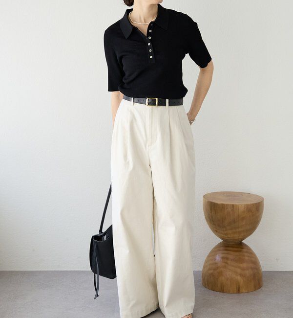  「【オンオフ使える】クールフィールポロニット」|ニット・セーター|