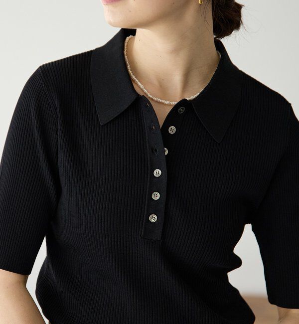  「【オンオフ使える】クールフィールポロニット」|ニット・セーター|